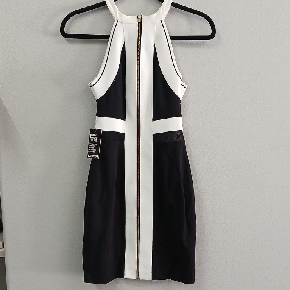 Express Black and White Mini Dress - Picture 4 of 6